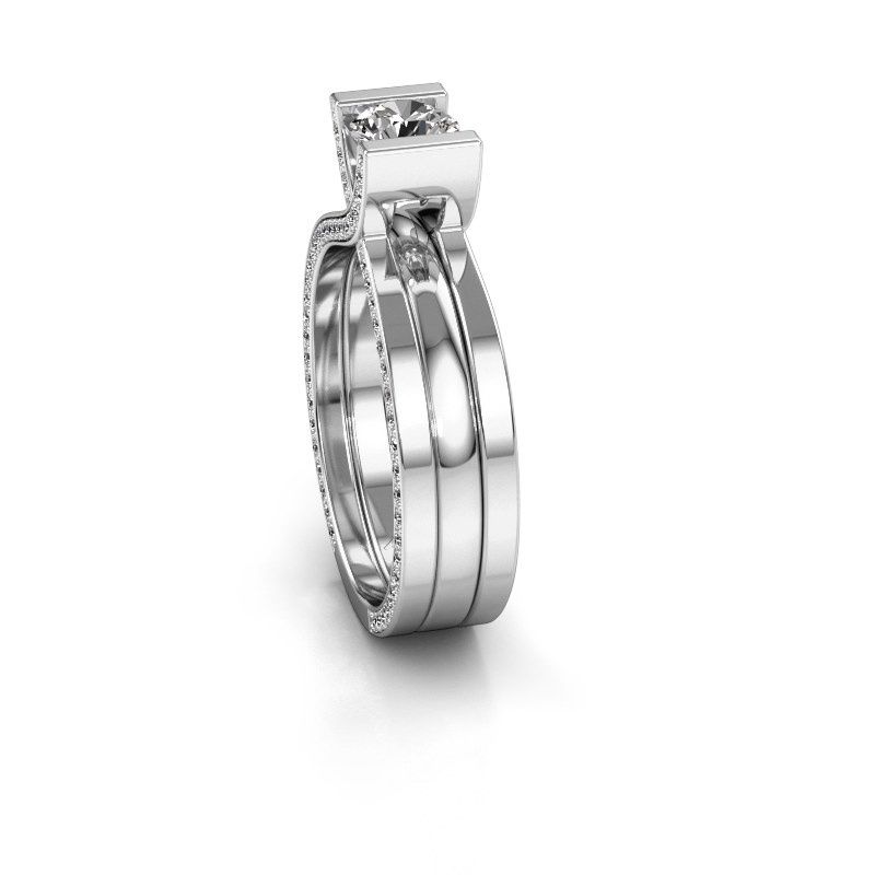 Image de Bague de fiançailles kenisha<br/>585 or blanc<br/>diamant 1.01 crt