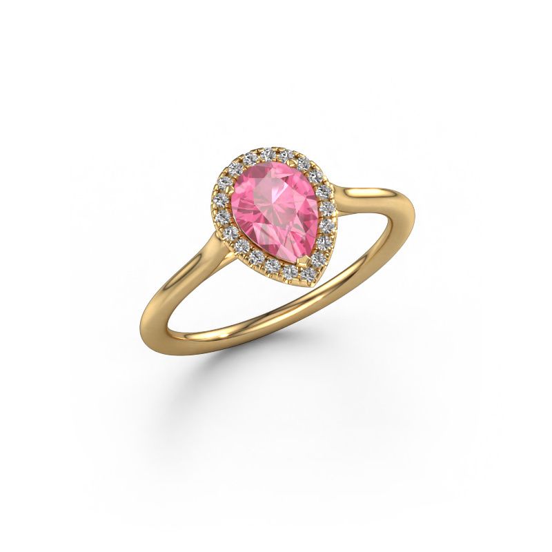 Engagement ring Seline per 1 585 gold pink sapphire 7x5 mm