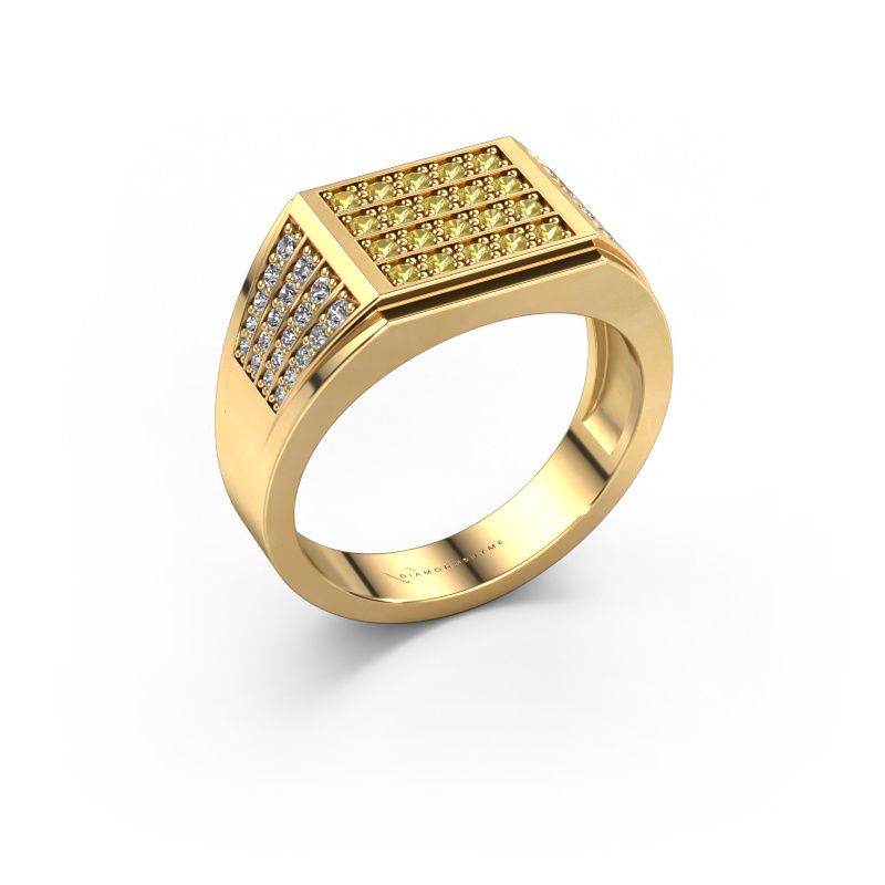 Bague pour homme Tim 585 or jaune saphir jaune 1.5 mm