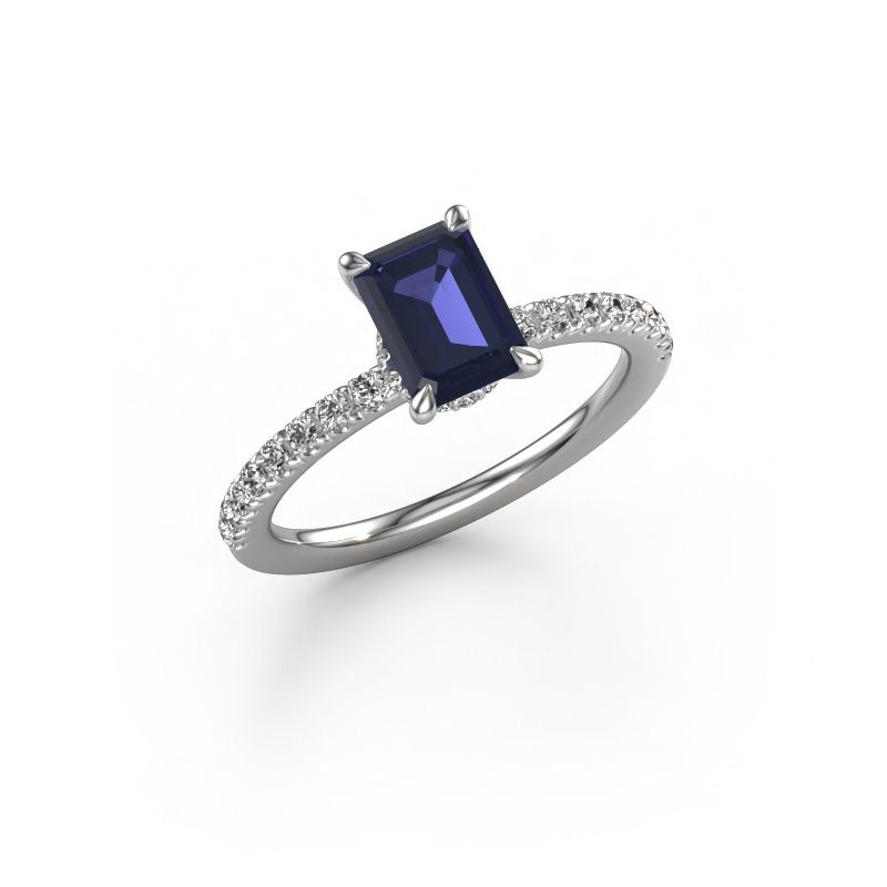 Engagement ring Crystal EME 4 950 platinum sapphire 7x5 mm