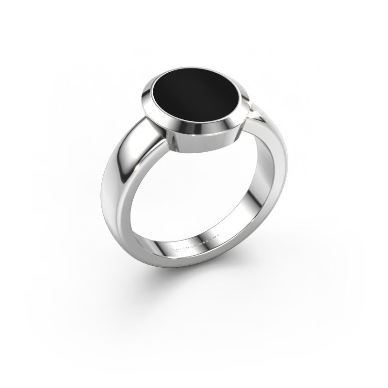 Zegelring Oscar 2 950 platina onyx 11x9 mm