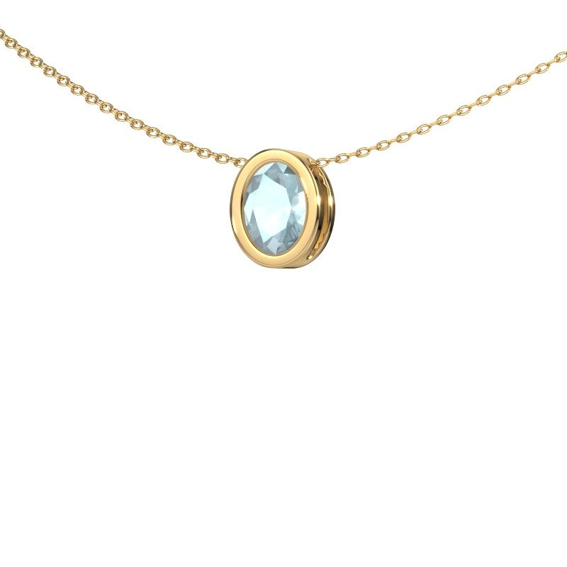 Hanger Lavon OVL 585 goud aquamarijn 7,5x5,5 mm
