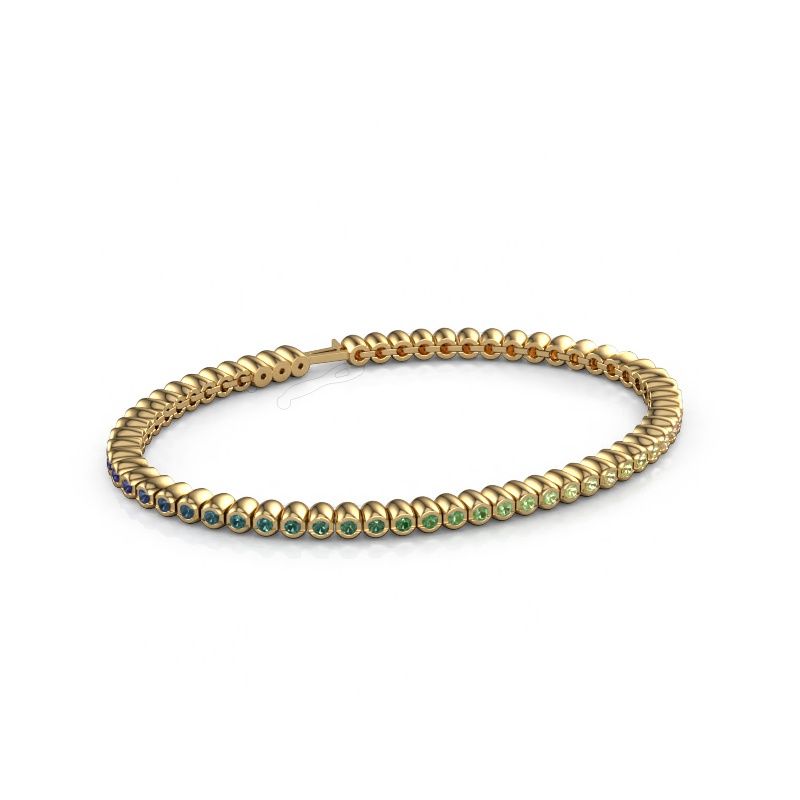 Tennis bracelet Bianca 2 mm rainbow 585 gold Rainbow sapphire 1 2 mm