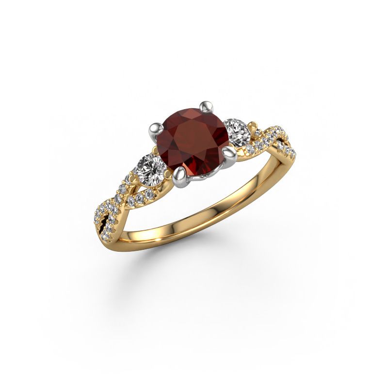Verlobungsring Marilou RND 585 Gold Granat 6.5 mm