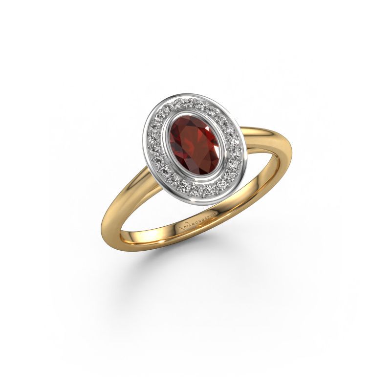 Verlobungsring Noud 1 OVL 585 Gold Granat 6x4 mm