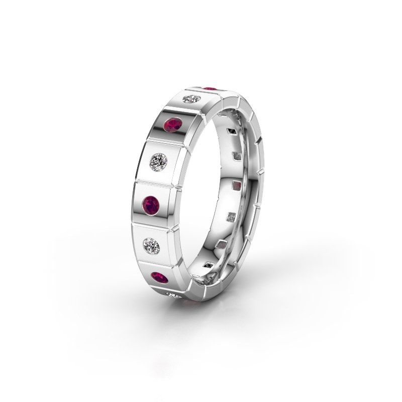 Image of Weddings ring WH2055L15DP<br/>585 white gold ±5x2.4 mm<br/>Rhodolite