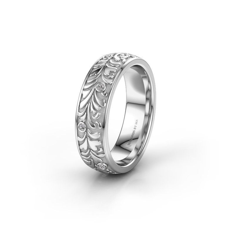 Afbeelding van Trouwring WH2074L26D<br/>950 platina ±6x2.4 mm<br/>Lab-grown diamant