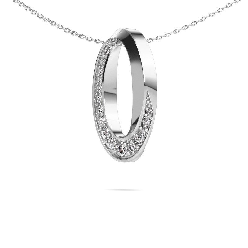 Image of Necklace Zola 585 white gold zirconia 1 mm