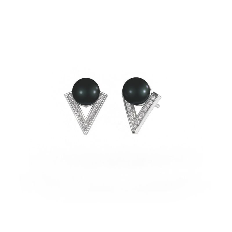 Ohrringe Faith 950 Platin Schwarz Perle 7 mm