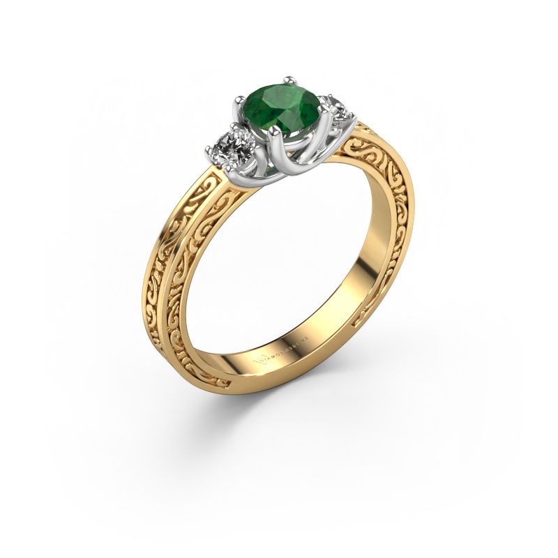 Verlobungsring Betty 1 585 Gold Smaragd 5 mm