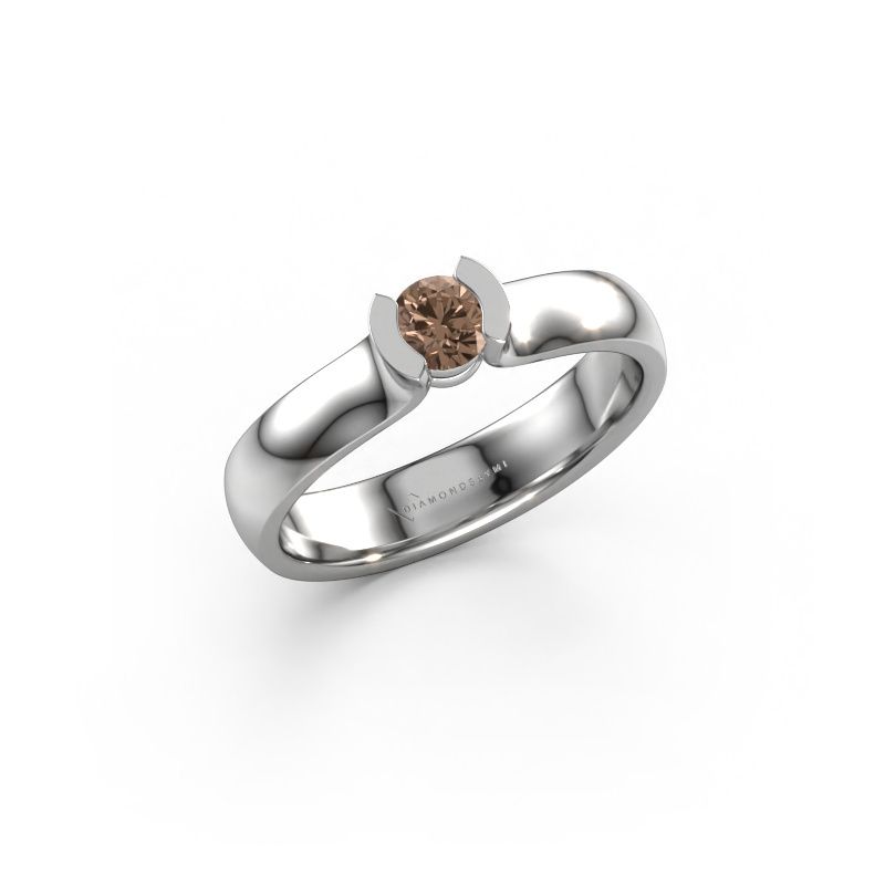 Ring Ophelia 585 white gold brown diamond 0.30 crt