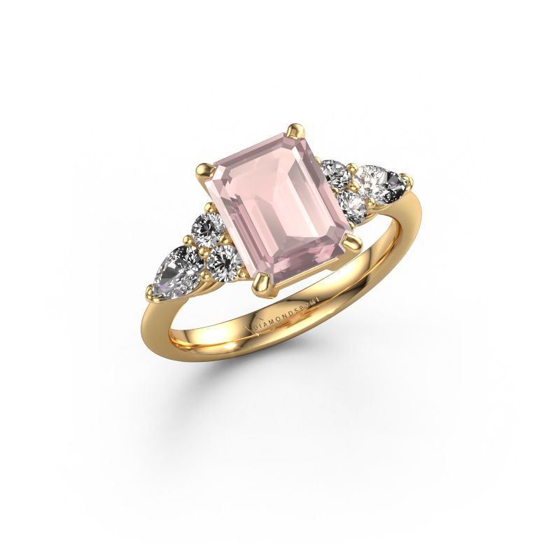 Promise ring Melani EME 585 gold morganite champagne 9x7 mm