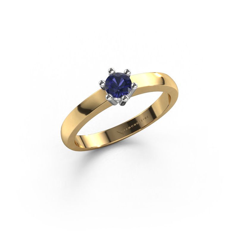 Verlovingsring Luna 1 585 goud saffier 3.7 mm