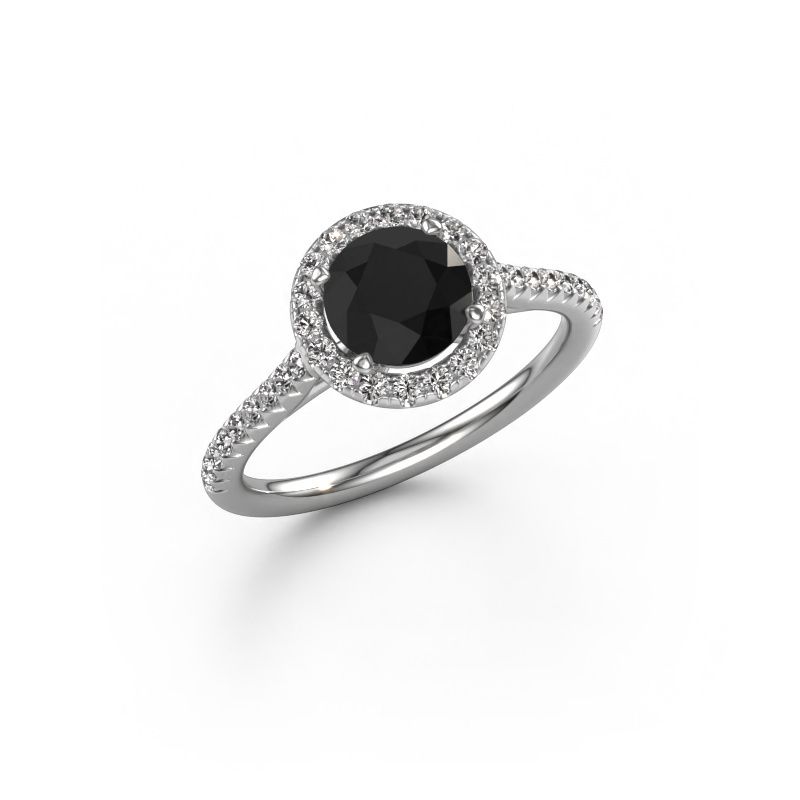 Verlovingsring Seline rnd 2 585 witgoud zwarte diamant 1.64 crt