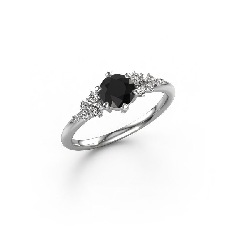 Ring Royce RND 585 witgoud zwarte diamant 0.913 crt