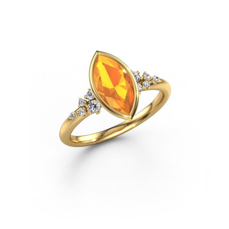 Verlobungsring Aliyah MRQ 585 Gold Citrin 11x5.5 mm