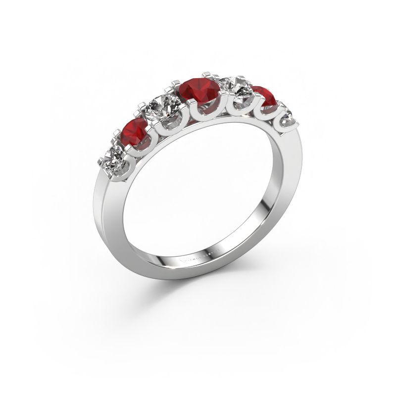 Bague Selina 3 950 platine rubis 3.7 mm
