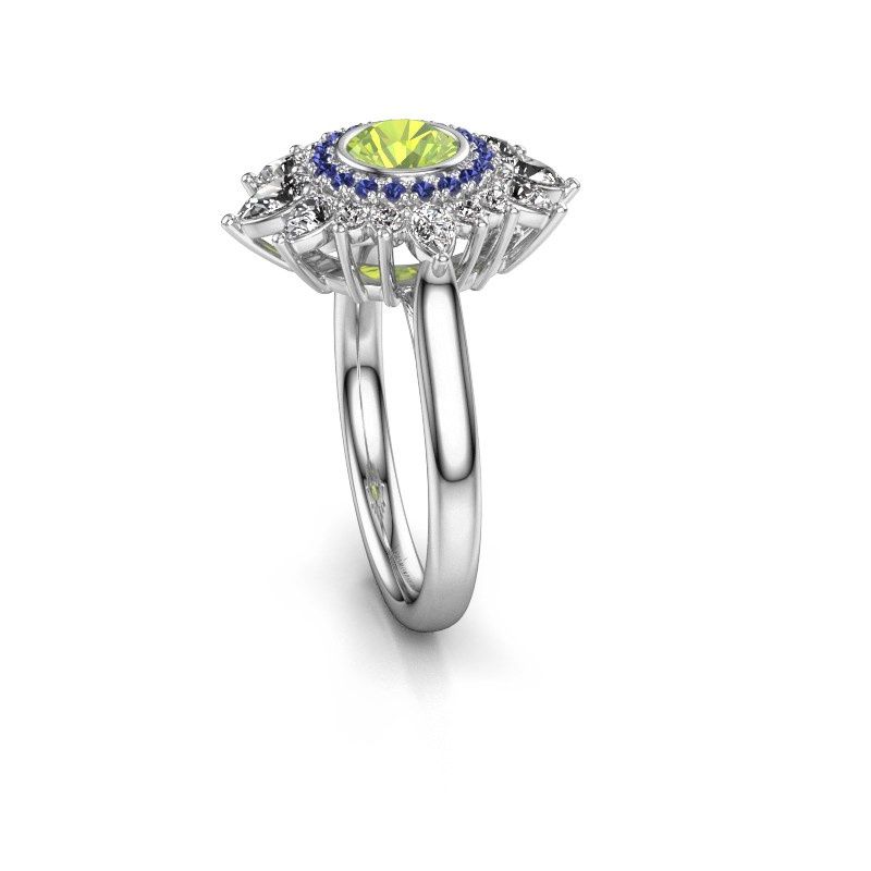 Image of Engagement ring Tianna 950 platinum peridot 5 mm