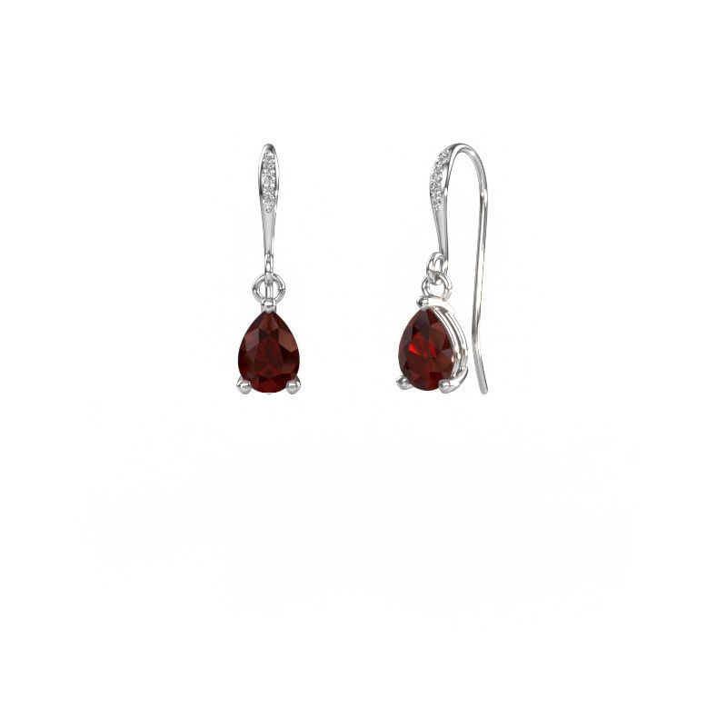 Drop earrings Laurie PER 2 585 white gold garnet 7x5 mm