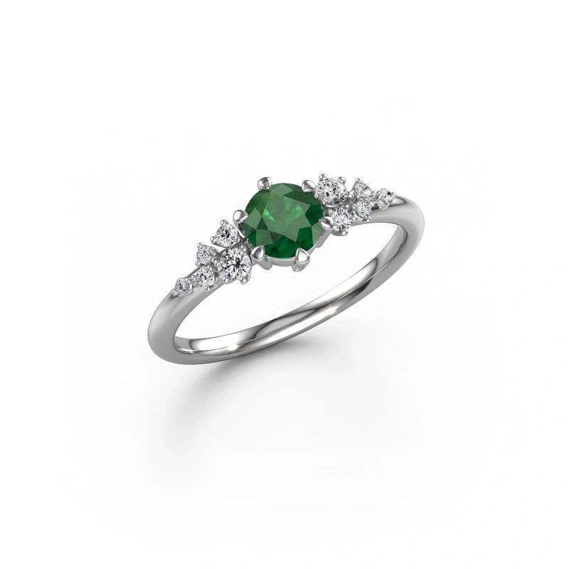 Engagement ring Royce RND 585 white gold emerald 5 mm