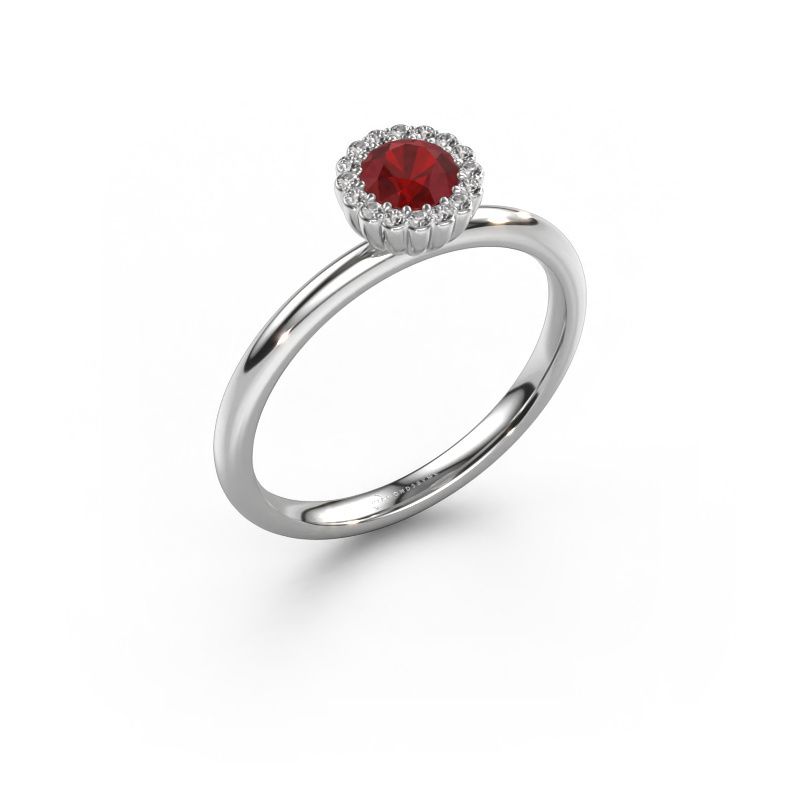 Engagement ring Queen 950 platinum ruby 4.2 mm