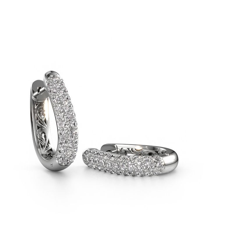 Créoles Danika 10.5 A 950 platine diamant synthétique 1.22 crt