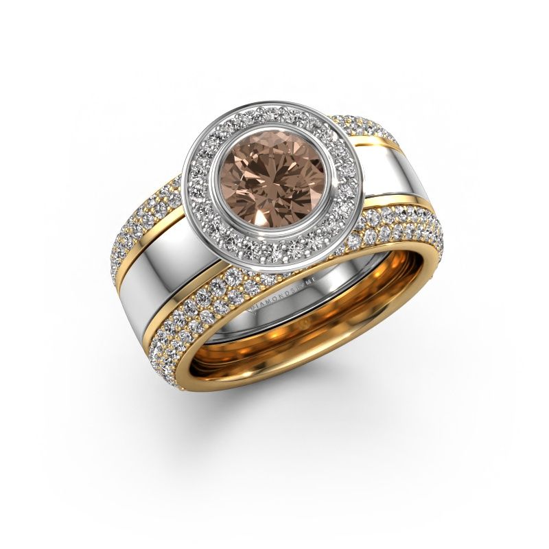 Ring Roxie 585 white gold brown diamond 2.06 crt