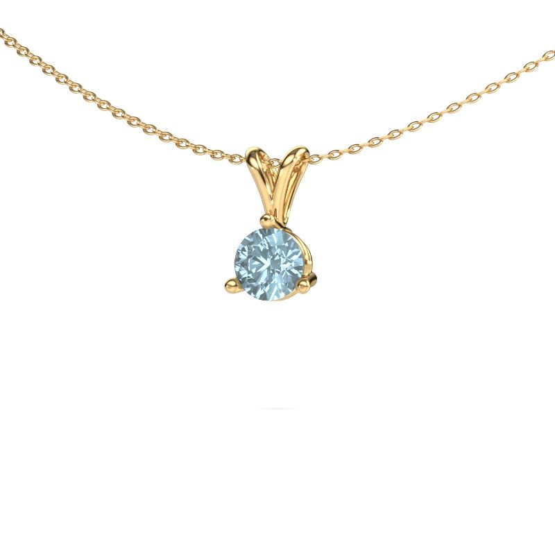 Pendant Somer 585 gold blue lab grown diamond 6 mm