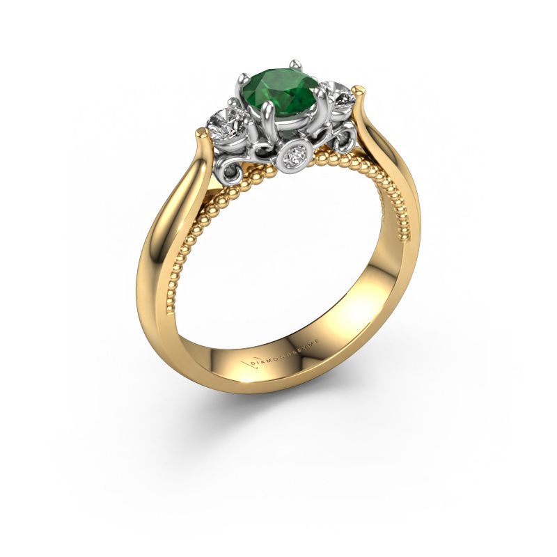 Verlobungsring Tiffani 585 Gold Smaragd 5 mm