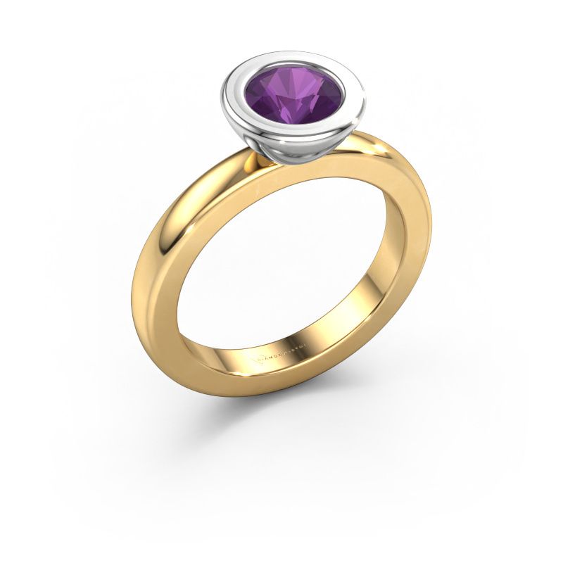 Stapelring Eloise Round 585 goud amethist 6 mm