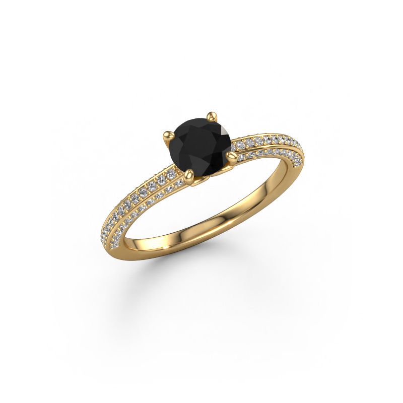 Engagement ring Elenore rnd 585 gold black diamond 0.72 crt
