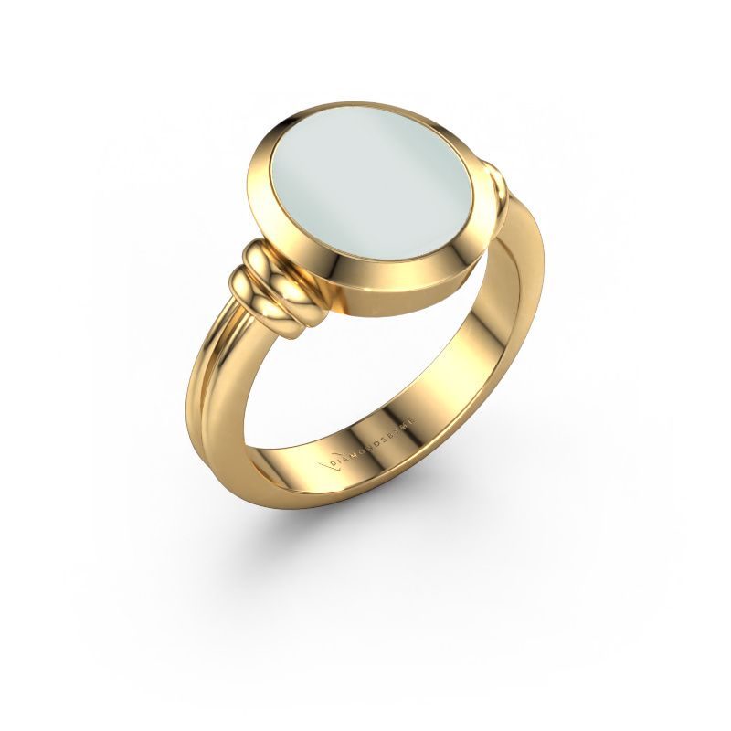 Signet ring Brenda 2 585 gold green sardonyx 12x10 mm