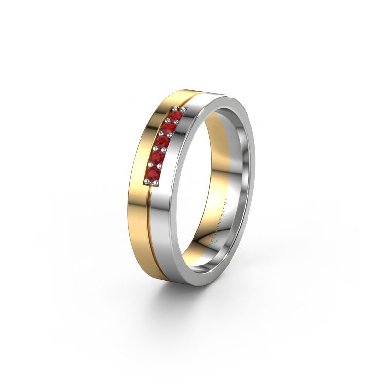 Trouwring WH0211L15AP 585 goud robijn ±5x1.7 mm