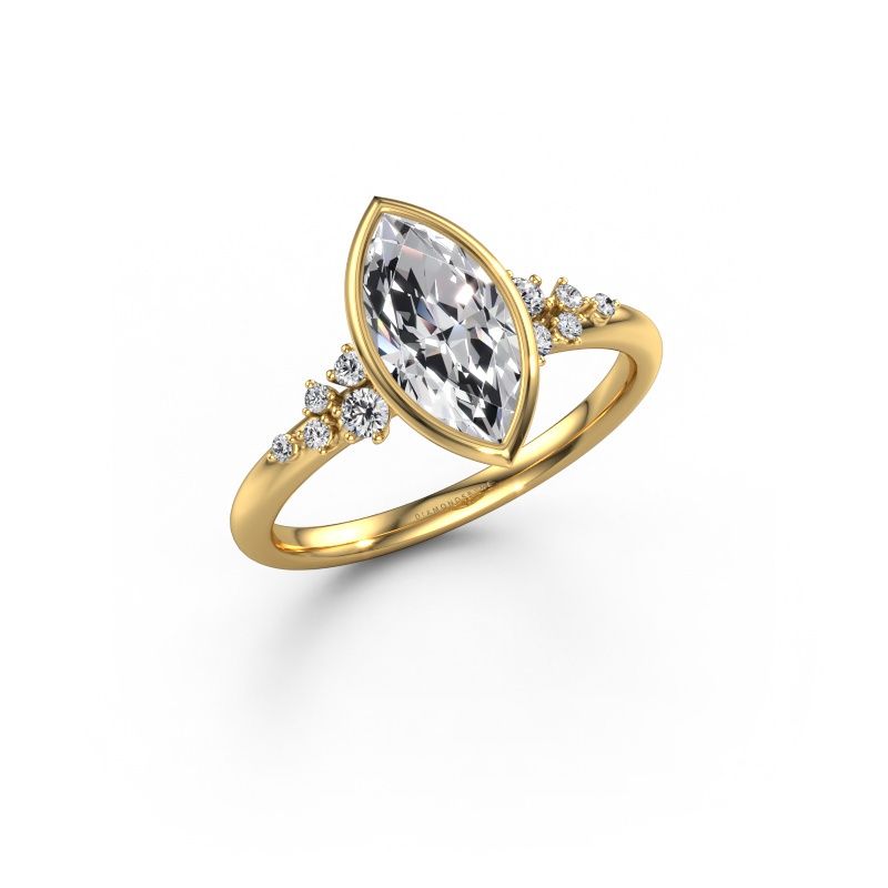 Engagement ring Aliyah MRQ 585 gold lab grown diamond 1.383 crt