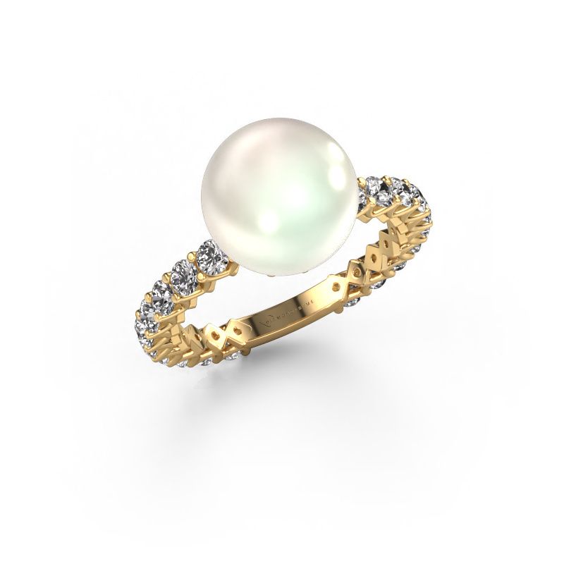 Ring Nele 585 goud witte parel 9 mm