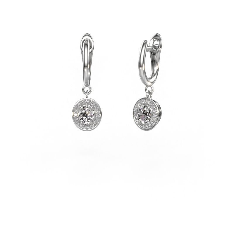 Pendants d'oreilles Nakita 585 or blanc diamant 0.880 crt