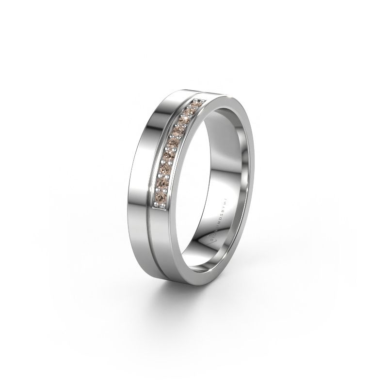 Wedding ring WH0213L15AP 950 platinum brown diamond ±5x1.7 mm