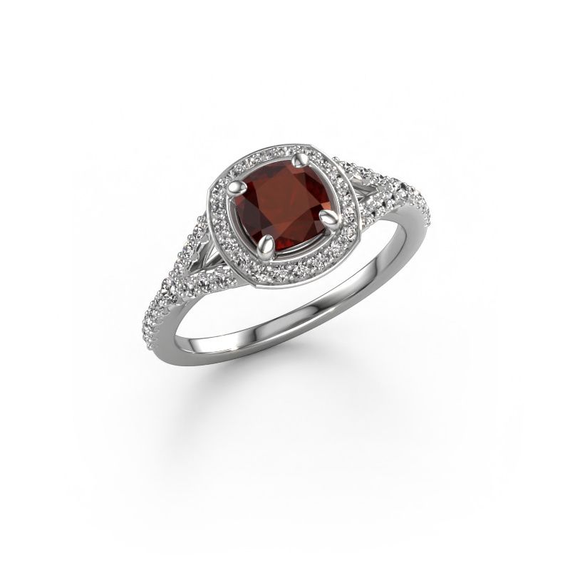 Verlobungsring Pamela CUS 950 Platin Granat 5.5 mm
