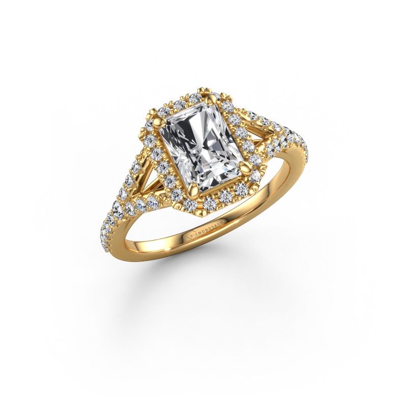 Engagement ring Kimber RAD 585 gold lab grown diamond 1.905 crt
