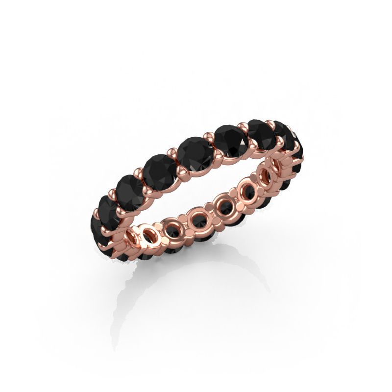 Ring Heddy rnd 3.4 585 rose gold black diamond 3.240 crt