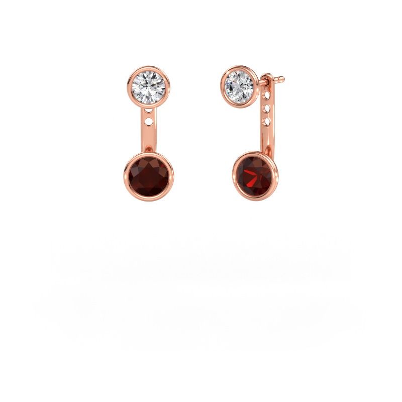 Ohrringe Halle 585 Roségold Granat 6 mm