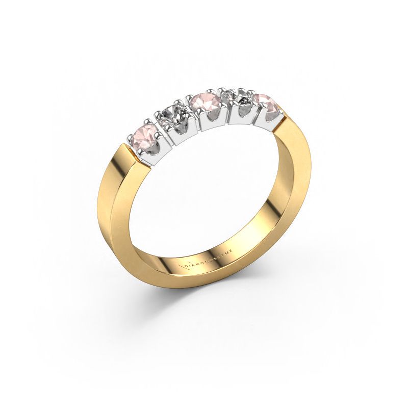 Ring Dana 5 585 gold morganite champagne 3 mm