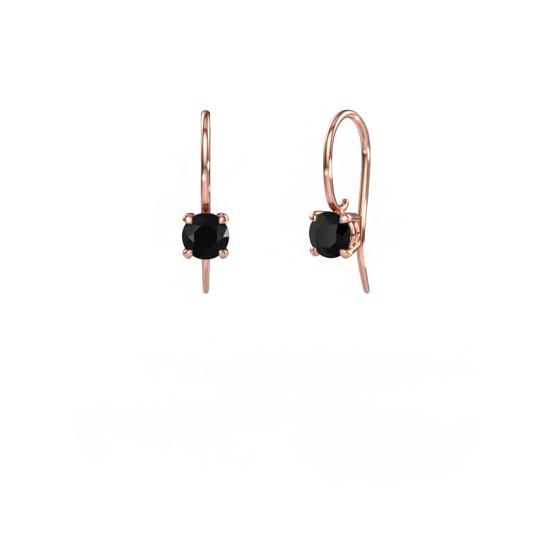 Ohrhänger Cleo RND 585 Roségold Schwarz Diamant 0.60 crt