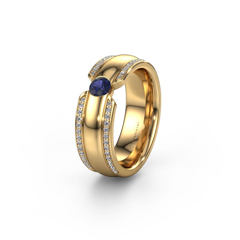 Wedding ring WHR0575L 585 gold sapphire ±7x2 mm
