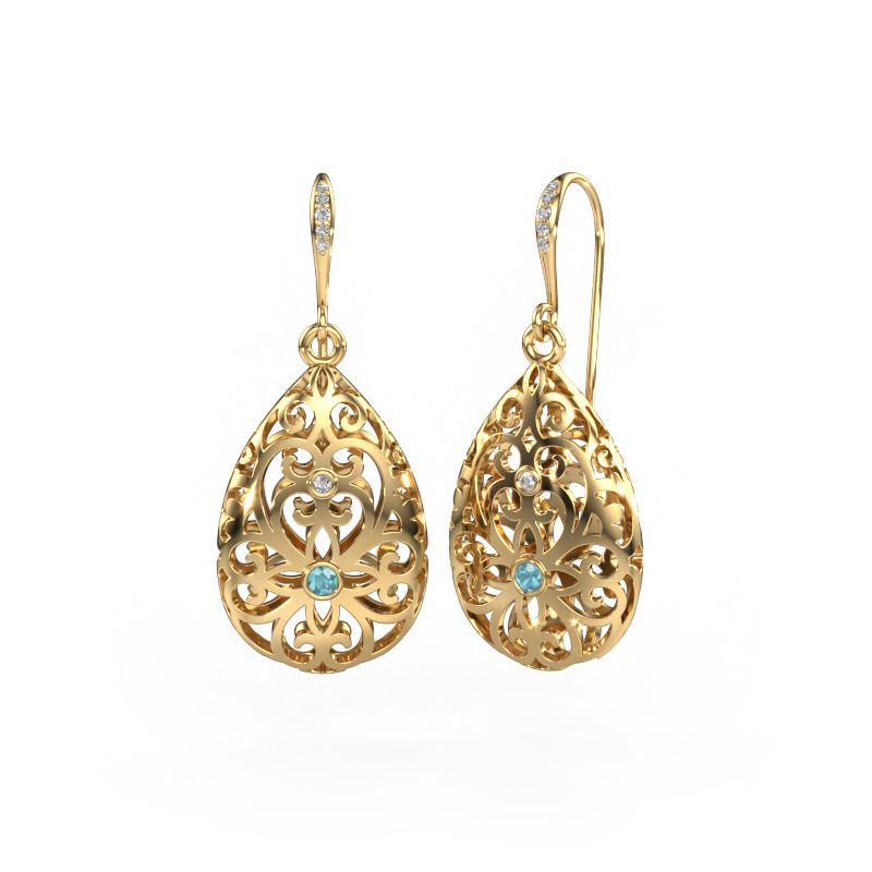 Ohrhänger Idalia 2 585 Gold Blau Topas 2 mm