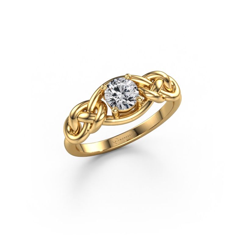 Bague Zoe 585 or jaune diamant synthétique 0.50 crt
