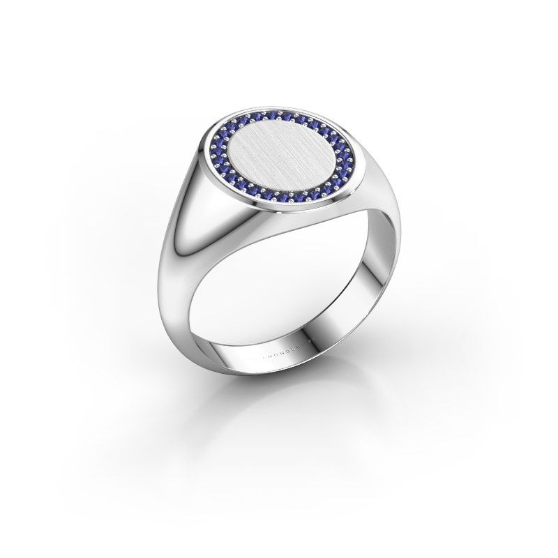 Image of Men's ring floris oval 3<br/>950 platinum<br/>Sapphire 1.2 mm