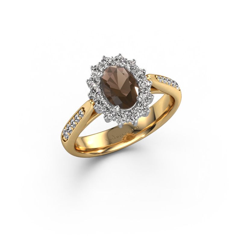 Verlovingsring Margien 2 585 goud rookkwarts 7x5 mm