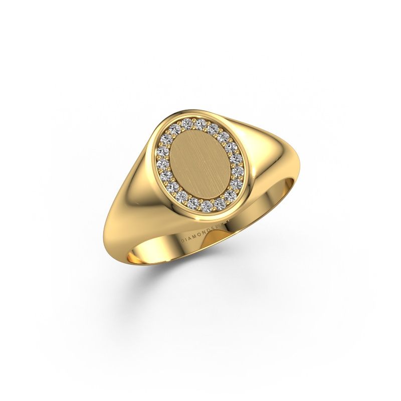 Signet ring Rosy Oval 1 585 gold zirconia 1.2 mm