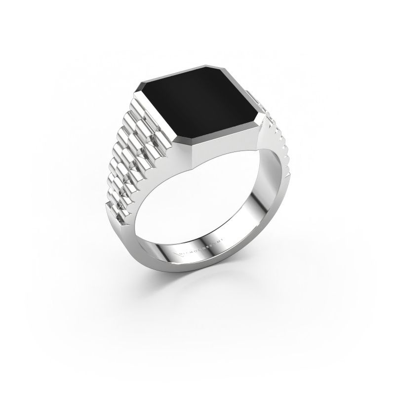 Signet ring Brent 2 950 platinum onyx 12x10 mm